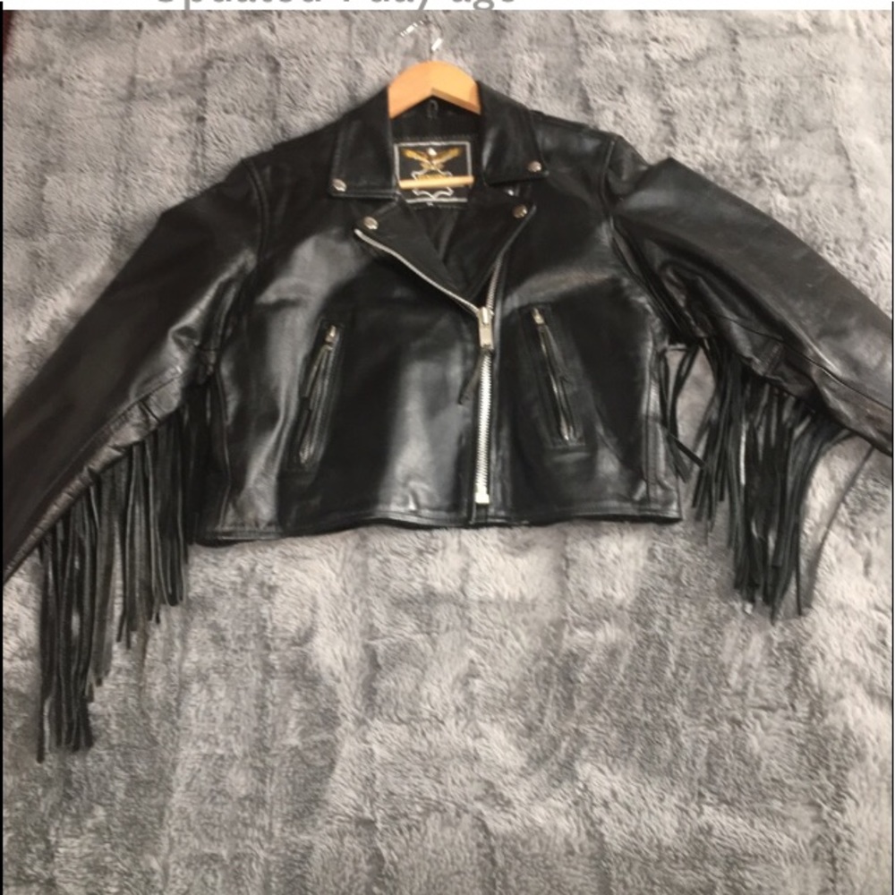 VINTAGE Genuine Leather Motorcycle Jacket Black Echtes Leder Womens Medium - Picture 2 of 16